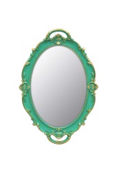 YCHMIR Vintage Mirror Small Wall Mirror 14.5 x 10 inches Oval Green