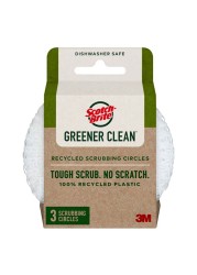 3M Scotch-Brite Greener Clean Recycled Plastic Scrubbing Circles 3 PCS