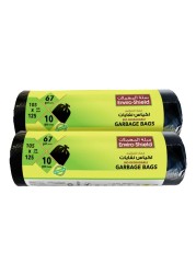 Enviro Shield 67 Gallon Oxo Bio-Degradable 20 Garbage Bags XXL Black