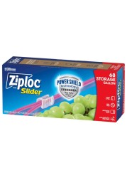 Ziploc Gallon Food Storage Slider Bags, Power Shield Technology for More Durability, 68 Count