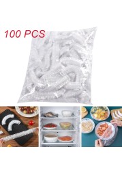Lavish [100-Unit] Disposable Food Cover Elastic Plastic Wrap Fresh Food Storage Bags