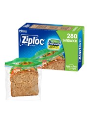 Ziploc Sandwich and Snack Bags with EasyGuide Texture Plastic Storage Bags with Grip n Seal Technology 280 Bags Total