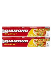 Diamond Cling Wrap 300ft Pack of 2