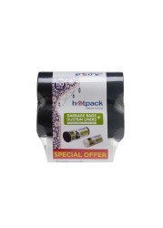 Hotpack Heavy Duty Garbage Bag Black 30 Gallon 65x95cm 2 Rolls + White Dustbin Liner Garbage Bag 5 Gallon 45x55cm 1 Roll, Offer Pack