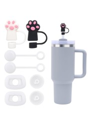 Raymall Spill Stopper For Stanley Cup 40oz 20 Quencher Tumbler 8pcs Silicone Spill Proof Stopper With Straw Cover Round and Square Leak Proof Stopper Accessories For 30oz Stanley Spill Stopper