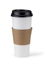Yesocea [50 Sets] Disposable Coffee Cups With Lids And Sleeves - 20 Oz. White Hot Paper Cup