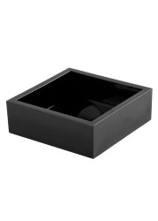 Cocktail Napkin Holder in Black Bamboo for Folded Napkin Size 5&quot; x 5&quot; - Bar Beverage Napkin Holder - Small Dessert &amp; Appetizer Napkin Tray - Square Organizer Box