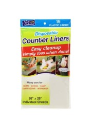 Nicole Home Collection Disposable 26 x 26 Clear Pack of 15 Counter Liners 26 by 26 15 Pieces