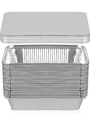 Vsell24 680Cc 50Pc Disposable Aluminium Containers Foil Pans With Lids For Food Storage
