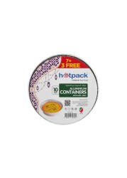 Hotpack Aluminium Container Round 690cc with Lids, 10 Pieces
