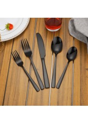 MAAC Home Bold Black Cutlery Set for Modern Kitchen - Set of 5 Luxurious Elegant Durable and Classic Premium Design Cutlery Set Perfect for everyday use, and get together, restaurant, banquet