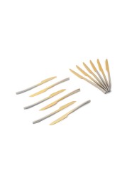 LIFE SMILE - 12pcs Cutlery Set, 18/10 Stainless Steel, Flatware Set, 12pcs Fruit Knife, Gold Gradient, for Home Kitchen, Mirror Polished