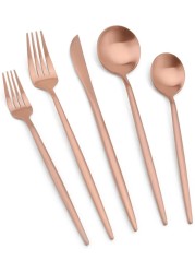 MAAC Home Opulent Rose Gold Silverware Set - Set of 5 Luxurious Elegant Durable and Classic Premium Design Cutlery Set Perfect for everyday use, and get together, restaurant, banquet