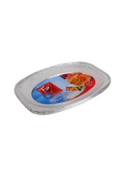 Fun Oblong Aluminium Platters Silver 35x24cm 5 PCS