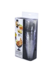 Fun Verrine High Crystal Cups With Lid Clear 195ml 20 PCS