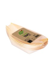Fun Green Track Boat Shape Wooden Trays Beige 9inch 10 PCS