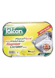 Falcon Rectangle Aluminium Container With Lid Silver 800ml 10 PCS