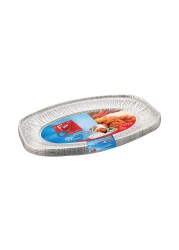 Fun Oblong Aluminium Platters Silver 43x28.6cm 5 PCS