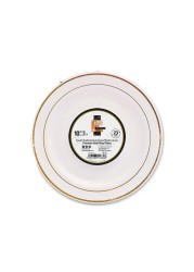 Fun Premium Ring Plate 23cm White And Gold 10 PCS