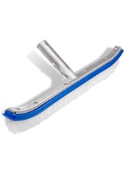 Swimming Pool Wall &amp; Tile Brush,18&quot; Heavy Duty Vinyl Polished Aluminum Back Cleaning Brush Head Designed for Cleans Walls, Tiles &amp; Floors, Nylon Bristles Brush Head with EZ Clips (Pole not Included)