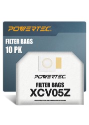 POWERTEC 75039 Fleece Filter Bags for Makita XCV05Z Backpack Vacuum 10PK