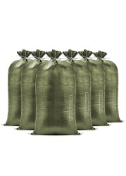 Not Made in China Heavy Duty Sand Bags for Flooding Empty WTie Strings UV Protection for 1600 Hours Flood Water Barrier Sandbags14in x 26in Sandbag for Weight 50lb Capacity 20 Bags