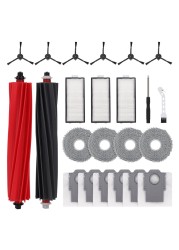 23PCS Replacement Parts for Roborock Qrevo Master: roborock qrevo Master /V20/P10S Pro Vacuum Accessories Kit,2 Main Brush 4 Mop Cloths 3 HEPA Filters 6 Side Brushes 6 Dust Bags