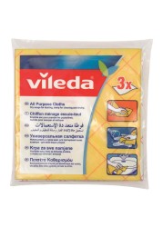 Vileda All Purpose Cleaning Cloth Yellow 3 PCS