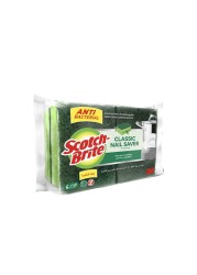Scotch Brite Anti-Bacterial Classic Nail Saver Sponge Scrub 4 Scrubs