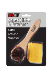 JobSite Genuine Horsehair Dauber Applicator Brush Shoe Shine Polish Cloth