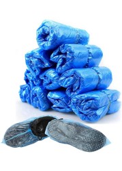 Lavish 100 PCS Disposable Shoe Covers For indoor, Durable &amp; Water Resistant Anti-skid Boot covers Carpet Floor Protection One Size Fits All(Color : Blue)