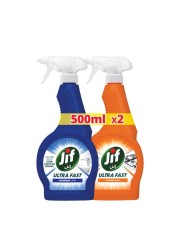 JIF Ultra Fast Cleaner Spray Bathroom &amp; Kitchen 500ml Pack of 2