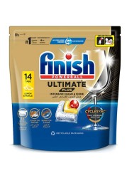 Finish Powerball Ultimate Plus All-in-1 Dishwasher Detergent Tablets Lemon 14 Tablets
