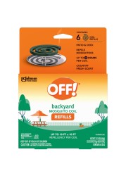 OFF! Backyard Mosquito Repellent Coil Refills, Perfect for Outdoor Patios Country Fresh Scent, 6 Count