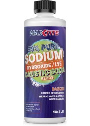 Sodium Hydroxide Caustic Soda Beads Lye 99 Pure 2lbs Food Grade Lye Drain Cleaner Opener HDPE Container wResealable Child Resistant Cap