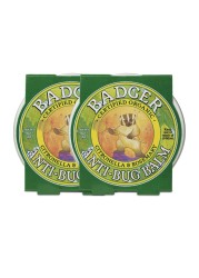 BadgerBug Repellent Organic DeetFree Mosquito Repellent with Citronella Lemongrass Easy to Use Travel Size Camping Essential Family Friendly Insect Repellent Balm 2 oz Tin 2 Pack