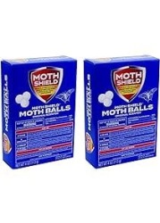 MothShield 4 Pack Old Fashioned Original Moth Balls, Carpet Beetles, Kills Clothes Moth, Repellent Closet Clothes Protector, No Clinging Odor(Approx:100 Balls), White