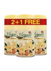 Elegant Automatic Spray REFILL &ndash; Vanilla &ndash; 300ML &ndash; Pack of 3, Triple Pack (300ML x 3 Pcs) &ndash; Air Freshener REFILL for Home And Bathroom, Made With ESSENTIAL OILS