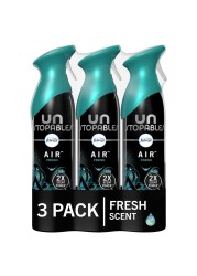 Febreze Air Mist Air Freshener Spray, Odor-Fighting Room Spray, Air Fresheners for Home and Bathroom and Kitchen, Aerosol Can, Unstopables Fresh Scent, 8.8oz, 3 Count