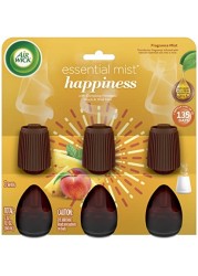 Air Wick Essential Mist Refill, 3ct, Happiness, Air Freshener, Essential Oils