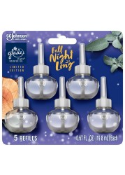 Glade PlugIns Refills Air Freshener, Scented and Essential Oils for Home and Bathroom, Fall Night Long, 3.35 Fl Oz, 5 Count