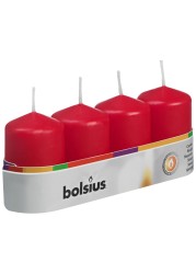 Bolsius Unscented Pillar Candles, Pack Of 4