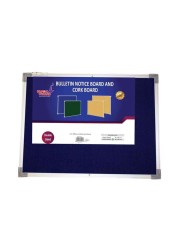 Paper Wizard Double Sided Bulletin Notice Board And Cork Board Blue 60x90cm