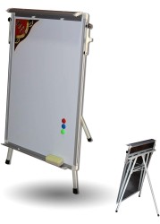 Generic Height Adjustable Vertical White Board With Stand And Eraser And Magnets 60 X 90 cm