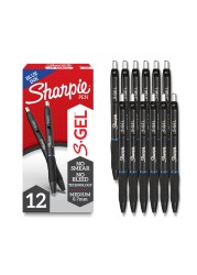 Sharpie S-Gel, Gel Pens, Drawing Pens, Gel Ink Pens For Journaling, Writing Pens, Coloring Pens, Medium Point Pens (0.7Mm), Blue Ink Gel Pen, 12 Count