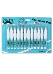 Mr. Pen- Correction Pen, Correction Fluid, Pack of 12, Correction liquid White, White Correction Fluid, White Fluid, White Out, Wipe Out Liquid, Wide Out Fluid, White Correction Tape Pen Fluid