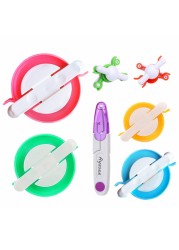 Pompom Maker Kits Pom pom Knitting Loom Kit Fluff Ball Weaver Needle Craft DIY Knitting Crochet Craft Tool Kit 6PS Pompom Maker 1PS Scissors 7