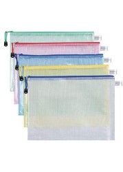 Generic A4 Zipper Plastic Wallets, Document Files Folders, Zippered Waterproof Pvc Bags, Plastic Zip Lock Envelopes, 10 Pcs, 5 Colors