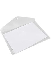 Generic Set Of 5 Transparent Plastic Folders File Bag Document Hold Bags A4 Paper Storage Office School Supplies Bgyp12
