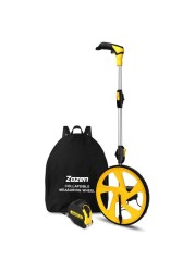 Zozen Measuring Wheel in Feet and Inches, Mechanical Double Collapsible One Key to Reset Kickstand to Keep Stand Starting Point Arrow and Cloth Carrying Bag, 0-9,999 Ft Measure Wheel.